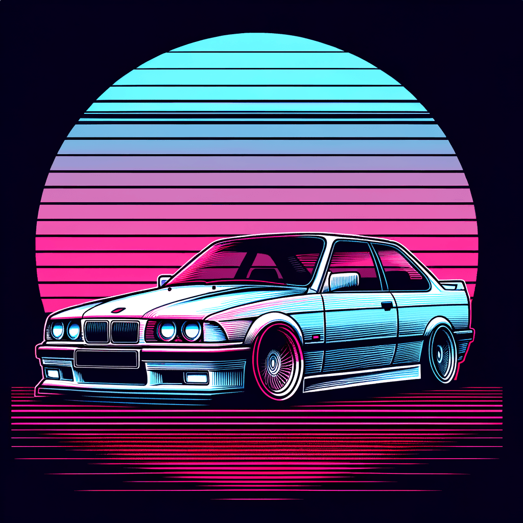 E46 retro line art