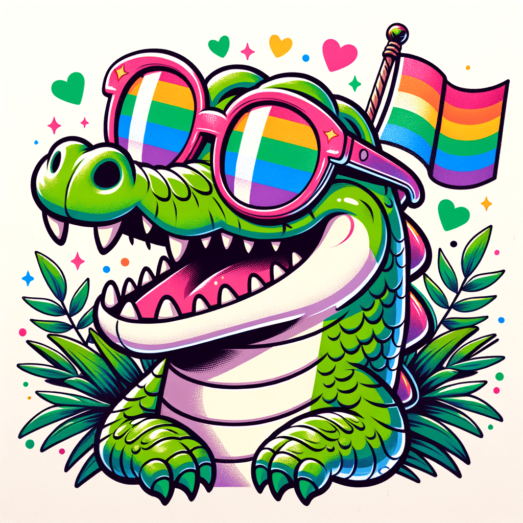 Gay crocodile with big honkers